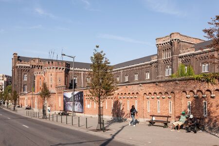 BRUSSELS, BELGIUM - AUG 22: Le Petit Chateau or Klein Kasteeltje is a refugee center in the city of Brussels. August 22, 2015 in Brussels, Belgiumのeditorial素材