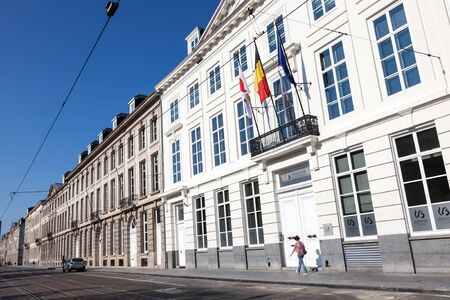 BRUSSELS, BELGIUM - AUG 22: Parliament building of the Wallonie-Bruxelles in the city of Brussells. August 22, 2015 in Brussels, Belgiumのeditorial素材
