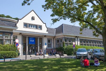 BRUSSELS, BELGIUM - AUG 22: ULB - Universite Libre de Bruxelles - French for Free University of Brussels is a French-speaking private research university in Brussels.のeditorial素材