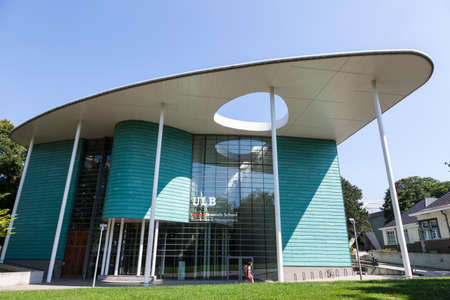 BRUSSELS, BELGIUM - AUG 22: ULB - Universite Libre de Bruxelles - French for Free University of Brussels is a French-speaking private research university in Brussels.のeditorial素材