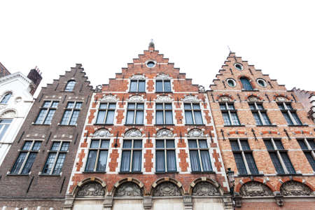 BRUGES, BELGIUM - AUG 23: Traditional historic architecture at the great market in Bruges. August 23, 2015 in Bruges, Belgiumのeditorial素材