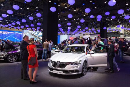 FRANKFURT, GERMANY - SEP 22: The new Renault Talisman at the IAA International Motor Show 2015. September 22, 2015 in Frankfurt Main, Germanyのeditorial素材