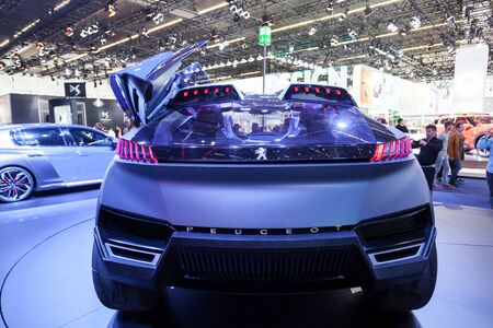 FRANKFURT, GERMANY - SEP 22: Peugeot QUARTZ Concept Car at the IAA International Motor Show 2015. September 22, 2015 in Frankfurt Main, Germanyのeditorial素材