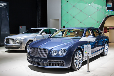 FRANKFURT, GERMANY - SEP 22: Bentley Flying Spur at the IAA International Motor Show 2015. September 22, 2015 in Frankfurt Main, Germanyのeditorial素材