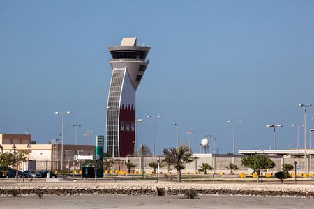 MUHARRAQ, BAHRAIN - NOV 15: Control Tower of the Bahrain International Airport. November 15, 2015 in...