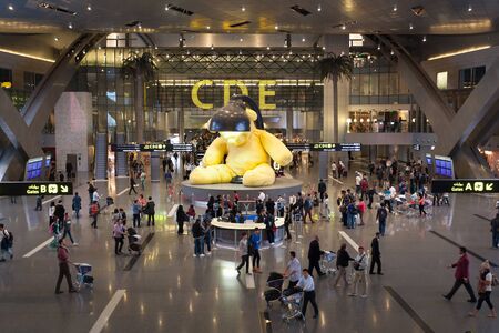 DOHA, QATAR - NOV 23: Interior of the new Hamad International Airport in Doha. November 23, 2015 in Doha, Qatar, Middle Eastのeditorial素材