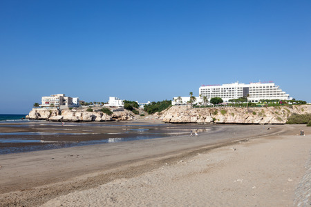 MUSCAT, OMAN - NOV 28: Shatti Al Qurum Beach in Muscat. November 28, 2015 in Muscat, Sultanate of Oman, Middle Eastのeditorial素材