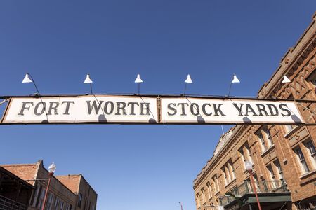 FORT WORTH, TX, USA - APR 6: Street in the Fort Worth Stockyards historic district. April 6, 2016 in Fort Worth, Texas, USAのeditorial素材
