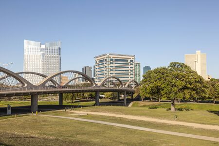 FORT WORTH, USA - APR 6: The Wave shaped new West 7th Street Bridge over the Trinity River in Fort Worth. April 6, 2016 in Fort Worth, Texas, USAのeditorial素材