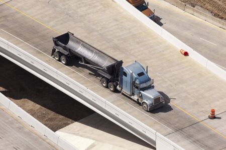 Semitrailer truck on the highway in United States