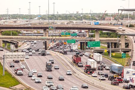 DALLAS, USA - APR 8: Highway intersection in the United States. April 8, 2016 in Dallas, Texas, USAのeditorial素材