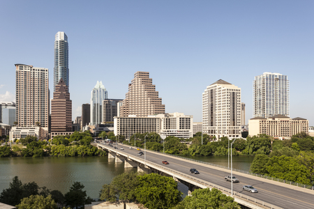 Austin city downtown skyline. Texas, United Statesの写真素材