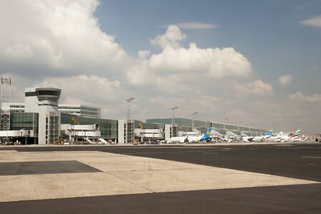 FRANKFURT, GERMANY - JULY 24, 2016: Gates at the Terminal II of the Frankfurt International Airportのeditorial素材