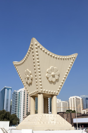 Arabian incense burner monument at the Al Iitihad Square in Abu Dhabi, United Arab Emiratesの写真素材