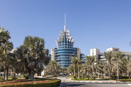 DUBAI, UAE - DEC 2, 2016: Dubai Silicon Oasis Headquarters building. Dubai Academic City, United Arab Emiratesのeditorial素材