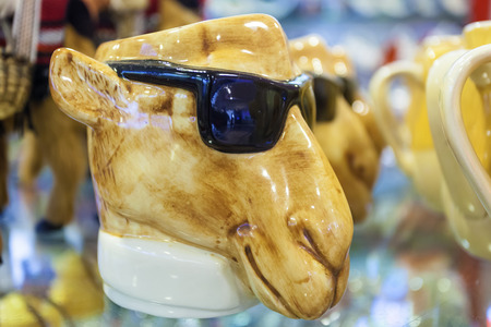 Camel with sunglasses souvenir from Dubai, United Arab Emiratesの写真素材