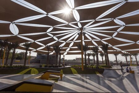 DUBAI, UAE - DEC 5, 2016: New XDubai skatepark.  XDubai is a 3100m2 skate park on an ideal beachfront location in Dubai, United Arab Emiratesのeditorial素材