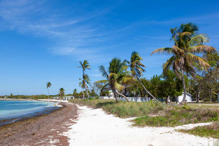 Beautiful white sand beach at the Bahia Honda key state park. Florida Keys, United Statesの写真素材