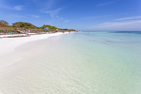Bahia Honda, Fl, USA - March 16, 2017: Beautiful white sand beach at the Bahia Honda key state park. Florida Keys, United Statesのeditorial素材