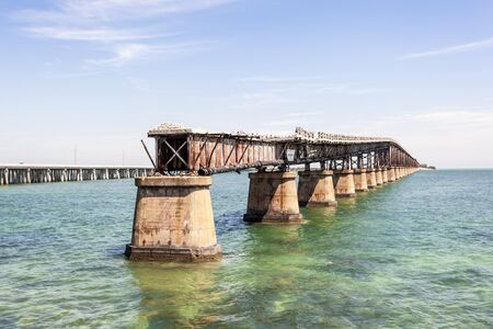 Old Bahia Honda railroad bridge at the Florida Keys, United Statesの写真素材