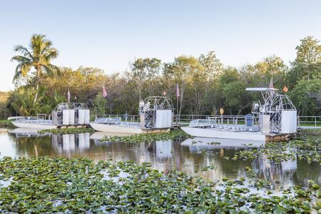 Airboats in the Everglades National Park. Florida, United States