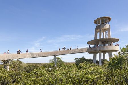 Miami, Fl - March 15, 2017: The Shark Valley Observation Tower in the Everglades National Park. Florida, United Statesのeditorial素材