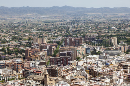Panoramic view over the city of Lorca. Province of Murcia, Spainの写真素材