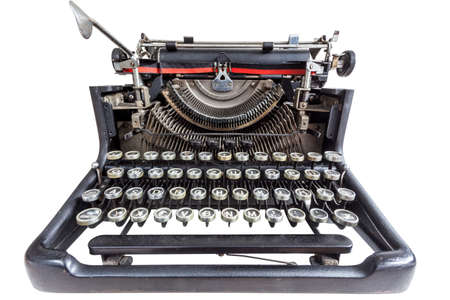Vintage fully mechanical typewriter isolated over white background