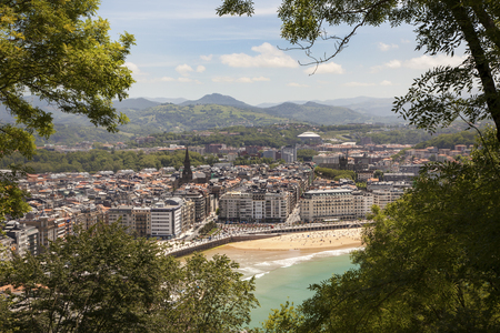 View over the city of San Sebastian, Donostia. Basque country, Spainの写真素材