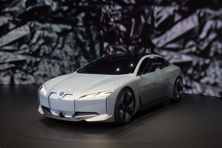 Frankfurt, Germany - Sep 20, 2017: New BMW i Vision Dynamics Concept car  presentation at the...
