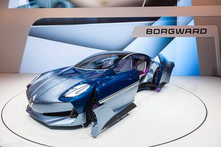 Frankfurt, Germany - Sep 20, 2017: The Borgward Isabella Cocept Car presentation at the Frankfurt International Motorshow 2017のeditorial素材