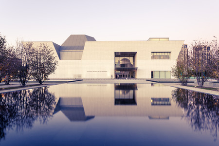 Toronto, Canada - Oct 19, 2017: Exterior view of the Aga Khan Museum at night. Toronto, Canadaのeditorial素材