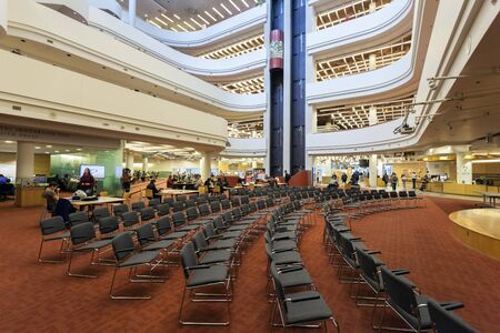 Toronto, Canada - Oct 12, 2017: Interior of the Toronto Reference Library. This library is one of...