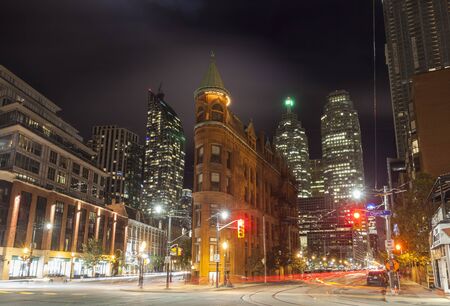 Toronto, Canada - Oct 13, 2017: Historic Gooderham Building (also known as flatiron building) in the city of Toronto. Province of Ontario, Canadaのeditorial素材