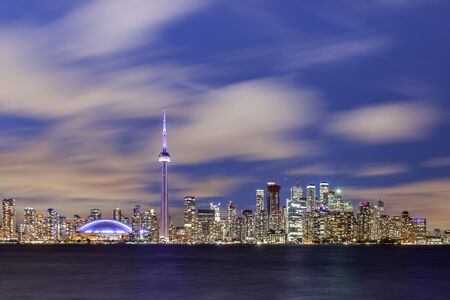Skyline view of Toronto downtown at dusk. Province of Ontario, Canadaの写真素材