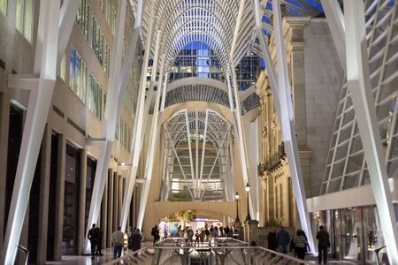 Toronto, Canada - Oct 21, 2017: Interior of the Brookfield Place in Toronto. Brookfield Place is an office and shopping complex downtown in Toronto, Canadaのeditorial素材