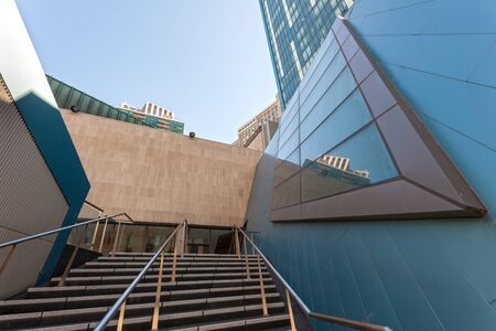 Stairway and modern buildings downtown in Toronto, Canada