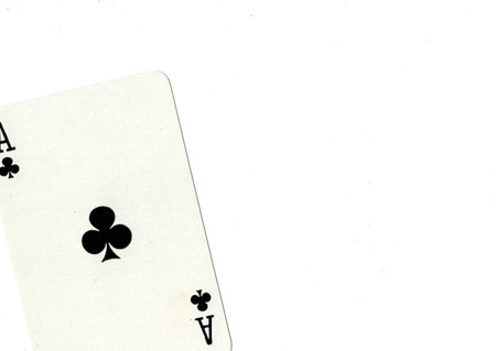 Playing cards on a white background with copy space. Isolated.の写真素材