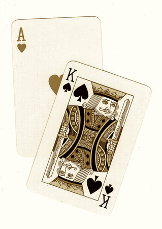 old playing cards - ace of spades and ace of spades
