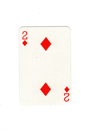 Playing cards isolated on white background. Ten of diamonds. Old style.