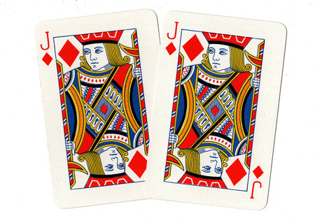 Two playing cards of King of diamonds, Queen of diamonds and King of spades
