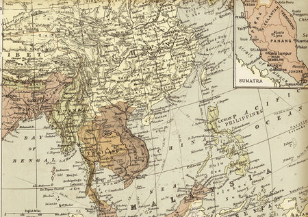 Vintage map of Asia.の写真素材