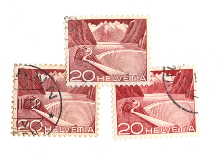 Cancelled postage stamps printed in Switzerland