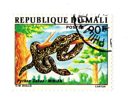 A vintage postage stamp from Mali.の写真素材