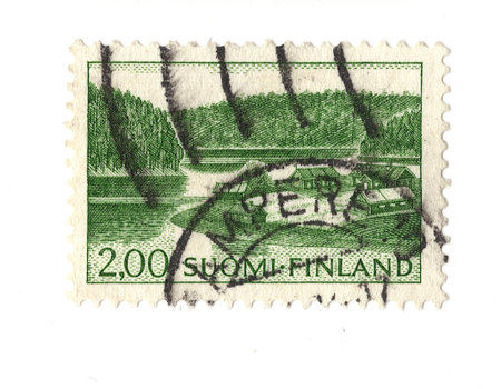 A vintage postage stamp isolated on a white background.