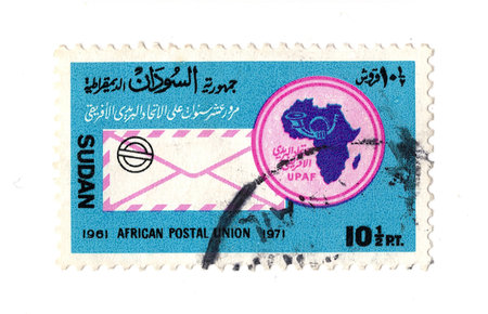 A vintage postage stamp from Sudan isolated on a white background.の写真素材