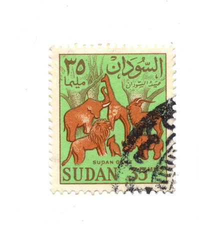 A vintage postage stamp from Sudan isolated on a white background.の写真素材