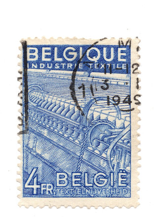 A vintage postage stamp from Belgium isolated on a white background.の写真素材