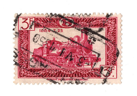 A vintage postage stamp from Belgium isolated on a white background.の写真素材