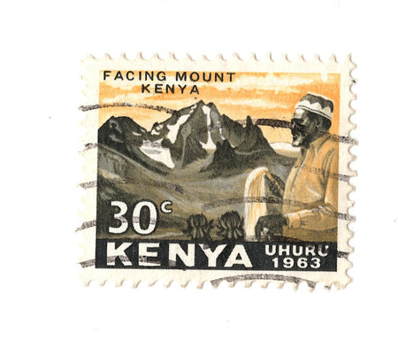 A vintage postage stamp from Kenya isolated on a white background.の写真素材